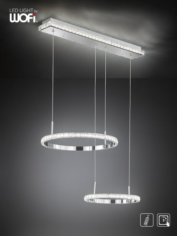 Κρεμαστό led "Harley" 34w 3350lm (χρώμιο με κρύσταλλα) - 11682