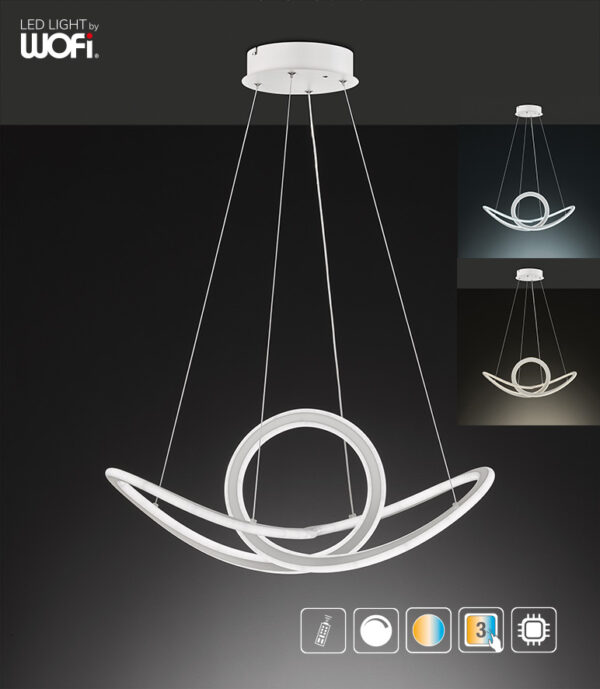 Κρεμαστό Led "Madison" 53w  4700lm 3cct με control - 11554