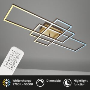 Φωτιστικό led "Frame" 51w 6600lm CCT χρυσό/καφέ - 3156-017