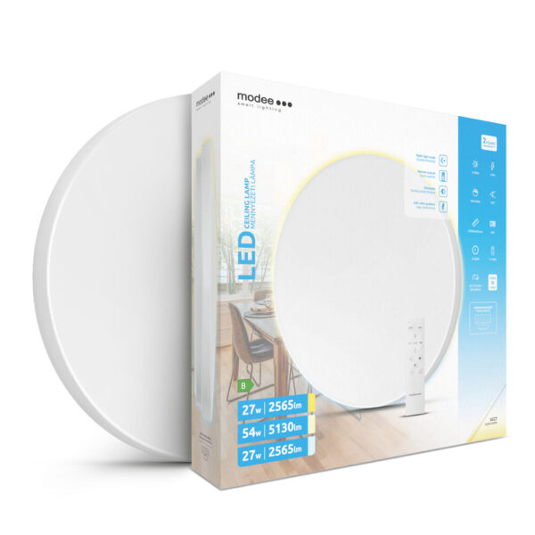 Πλαφονιέρα led 54W, CCT με CONTROL, 5130 lm, Ø38 cm - ML-CLA3CCT54W-B201