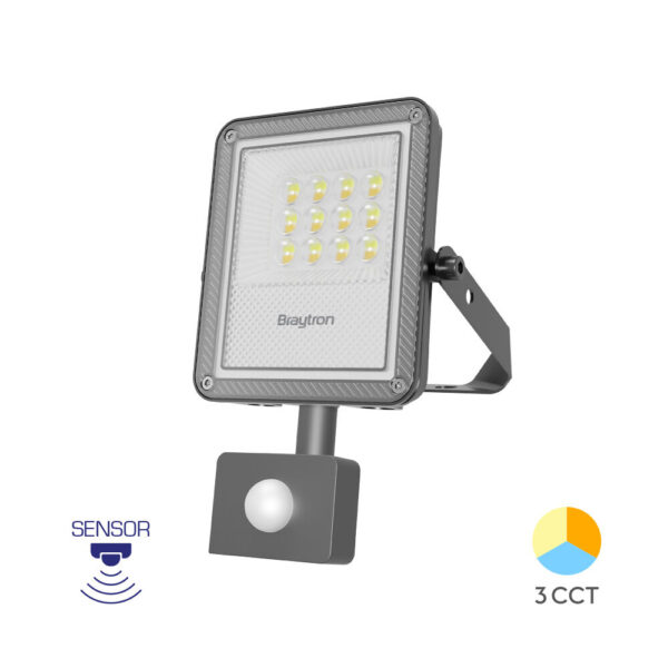 Προβολέας IP65 10W 1100lm 3CCT Με Ανίχνευση (Γκρι) - BT65-21082