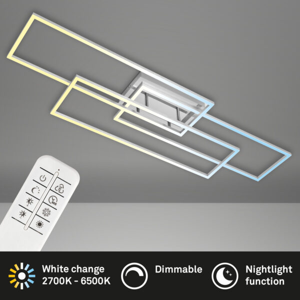 Φωτιστικό led "Frame" 60w 6600lm CCT χρώμιο/χρώμιο σατινέ - 3676-019