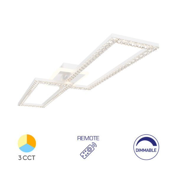 Οροφής led "Crystal" 55w 6050lm CCT με Control - BH17-05190
