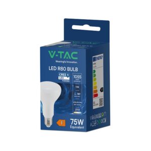LED Λάμπα E27 R80 Σποτ 11W V-TAC Cree Chip 1055lm Φυσικό Λευκό 4000K 6yrs Wty – 211366
