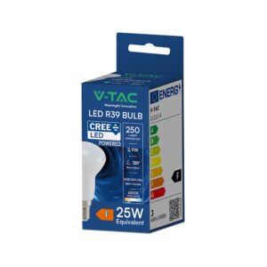 LED Λάμπα E14 R39 Σποτ 2.9W V-TAC Cree Chip 250lm Ψυχρό Λευκό 6500K 6yrs Wty 21212-6VT