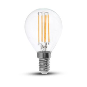 Λάμπα LED E14 G45 Filament 6W 600lm Θερμό Λευκό 3000K Διάφανο Γυαλί V-TAC – 212845