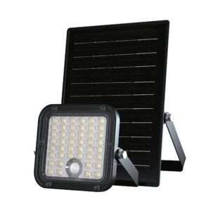 10W LED Ηλιακός Προβολέας Μαύρος 4000K+6000K με Ανιχνευτή Κίνησης & Τηλεχειριστήριο IP65 V-TAC 23756