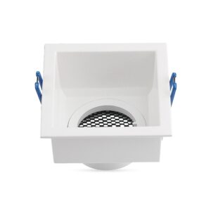 Χωνευτή Βάση Σποτ GU10 Τετράγωνη Λευκή Αλουμινίου Βαθιά με Κυψέλες V-TAC 23763