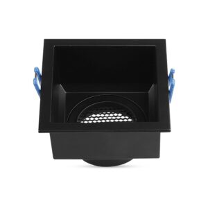 Χωνευτή Βάση Σποτ GU10 Τετράγωνη Μαύρη Αλουμινίου Βαθιά με Κυψέλες V-TAC 23764