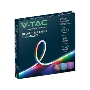 Neon Flex Ταινία 5m SET με Controller Magic RGB DC 5V V-TAC 24050