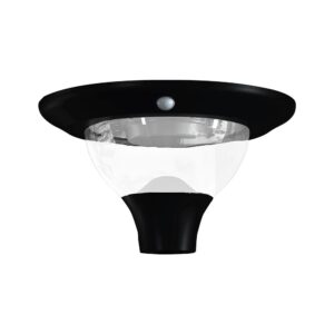 15W LED Ηλιακό Φωτιστικό Κορυφής για Κολωνάκι Φ60 Κήπου CCT Μαύρο IP65 με Ανιχνευτή Κίνησης V-TAC 24098