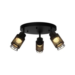 V-TAC 24119 Decorative Πολύφωτο Ροζέτα με 3 Σποτ LED 18W 2160lm 3000K Μαύρο Ματ