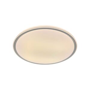 V-TAC 24204 LED Πλαφονίερα Οροφής Στρογγυλή Φ500 30W/60W 6000lm Dimmable CCT με Τηλεχειριστήριο Λευκή με Γκρι Στεφάνι