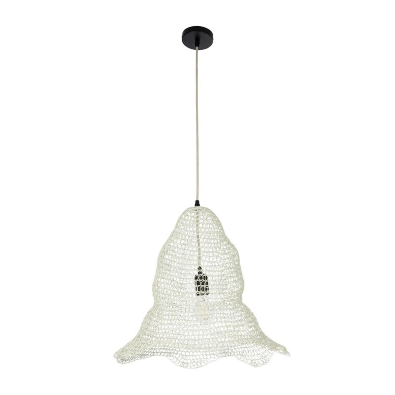 GLOBOSTAR® KENTUCKY 01889 Vintage Κρεμαστό Φωτιστικό Οροφής με Ντουί 1 x E27 AC 220-240V IP20 – Λευκό – Μ50 x Π50 x Υ48cm