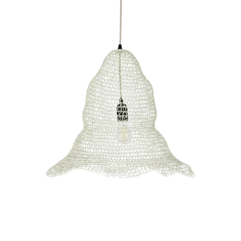 GLOBOSTAR® KENTUCKY 01889 Vintage Κρεμαστό Φωτιστικό Οροφής με Ντουί 1 x E27 AC 220-240V IP20 – Λευκό – Μ50 x Π50 x Υ48cm