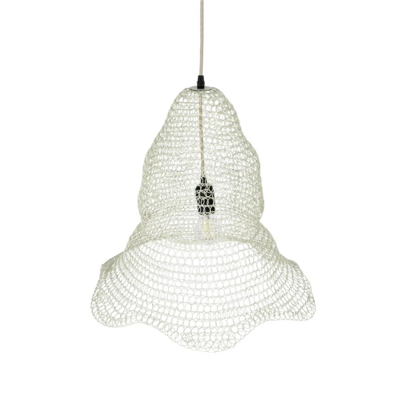 GLOBOSTAR® KENTUCKY 01889 Vintage Κρεμαστό Φωτιστικό Οροφής με Ντουί 1 x E27 AC 220-240V IP20 – Λευκό – Μ50 x Π50 x Υ48cm