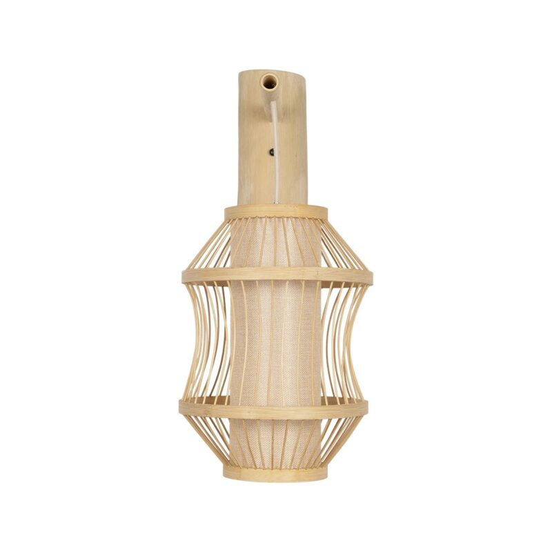 GLOBOSTAR® TULUM 01971 Boho Φωτιστικό Τοίχου – Απλίκα με Ντουί 1 x E27 AC 220-240V IP20 – Μπεζ – Μ24 x Π32 x Υ55cm