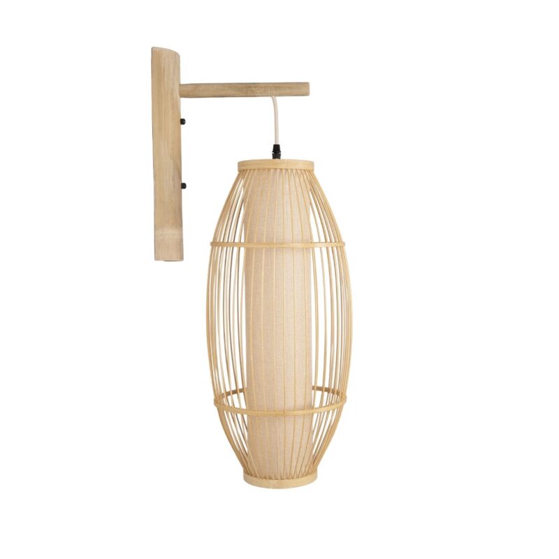 GLOBOSTAR® TULUM 01973 Boho Φωτιστικό Τοίχου – Απλίκα με Ντουί 1 x E27 AC 220-240V IP20 – Μπεζ – Μ25 x Π33 x Υ73cm