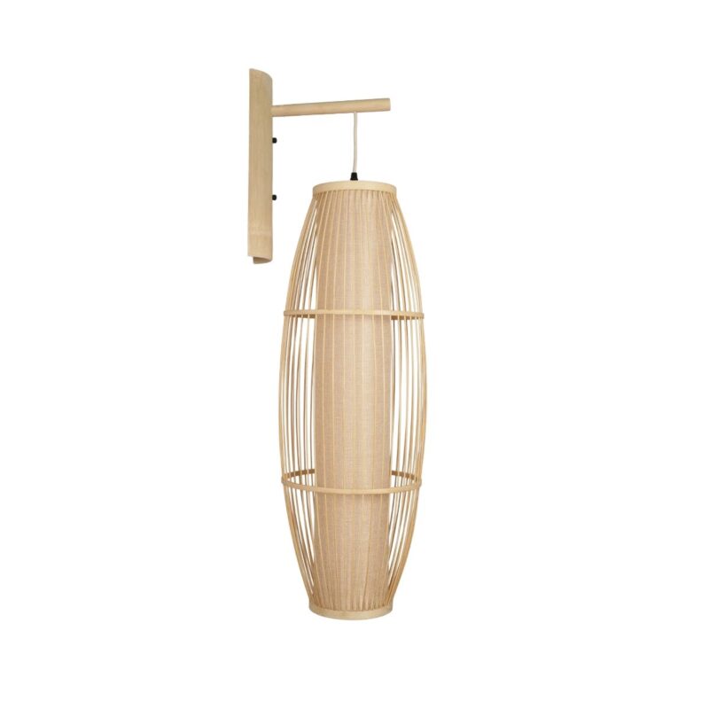 GLOBOSTAR® TULUM 01974 Boho Φωτιστικό Τοίχου – Απλίκα με Ντουί 1 x E27 AC 220-240V IP20 – Μπεζ – Μ28 x Π34 x Υ102cm