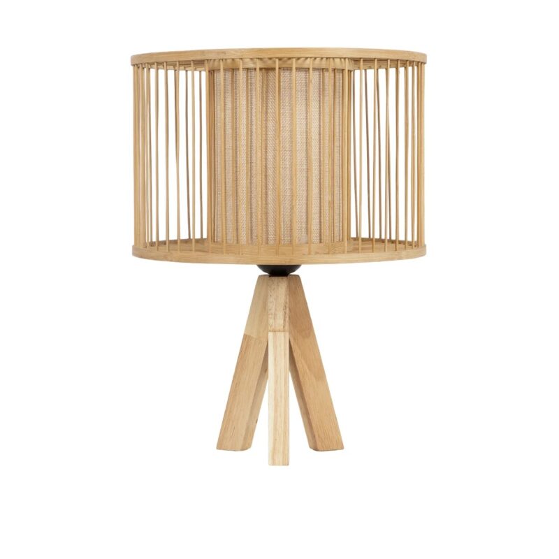 GLOBOSTAR® TULUM 01993 Boho Επιτραπέζιο Φωτιστικό Πορτατίφ με Ντουί 1 x E27 AC 220-240V IP20 – Μπεζ – Μ30 x Π30 x Υ40cm