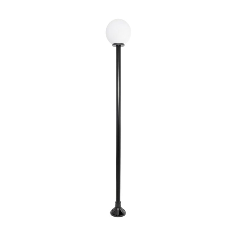 GLOBOSTAR® AGROS 61597 Φωτιστικό Κολωνάκι Κήπου με Ντουί 1 x E27 AC 220-240V Αδιάβροχο IP65 – Λευκό & Μάυρο – Μ30 x Π30 x Υ240cm