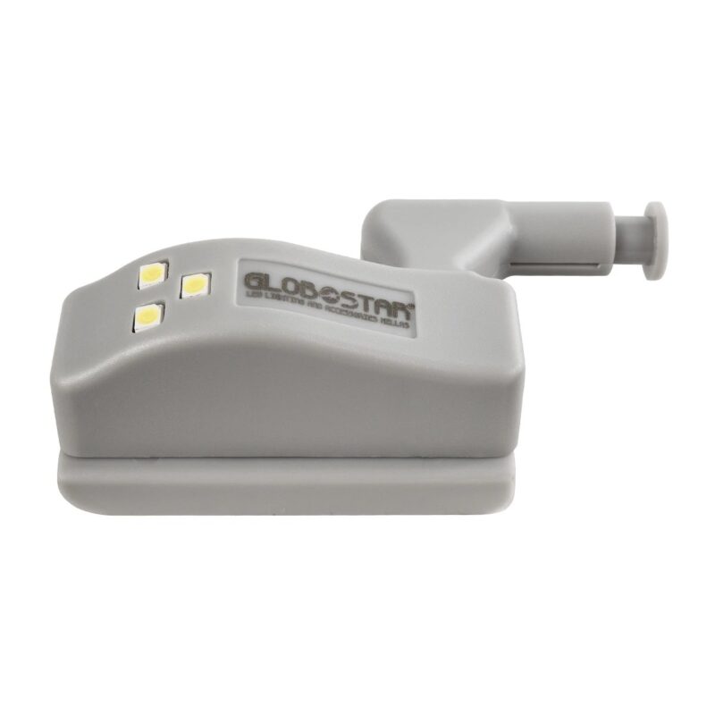 GloboStar® CLOSET 79640 Φωτιστικό Ντουλάπας LED για Μεντεσέ με Διακόπτη On/Off Κουμπωτό με Μπαταρία(Δεν συμπεριλαμβάνεται) – Ψυχρό Λευκό 6000K – Μ7 x Π4 x Υ2.5cm