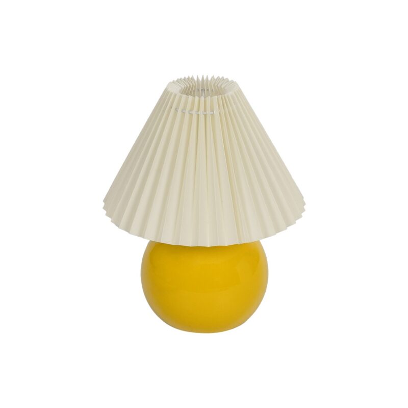 GLOBOSTAR® LISBON 204-0155 Μοντέρνο Επιτραπέζιο Φωτιστικό Πορτατίφ με Ντουί 1 x E27 AC 220-240V IP20 – Κίτρινο & Μπεζ – Μ24 x Π24 x Υ28cm