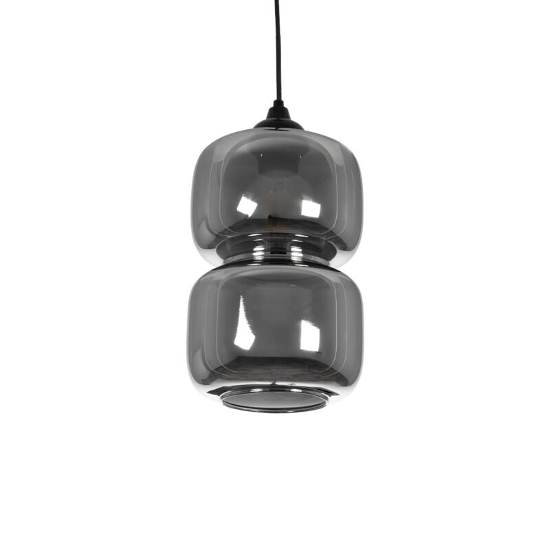 GLOBOSTAR® PIAGE 206-0036 Μοντέρνο Κρεμαστό Φωτιστικό Οροφής με Ντουί 1 x E27 AC 220-240V IP20 – Μαύρο Φιμέ – Μ18 x Π18 x Υ31cm