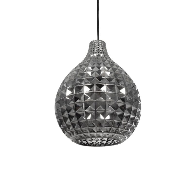 GLOBOSTAR® BASTIK 206-0026 Μοντέρνο Κρεμαστό Φωτιστικό Οροφής με Ντουί 1 x E27 AC 220-240V IP20 – Μαύρο Φιμέ – Μ22 x Π22 x Υ26cm