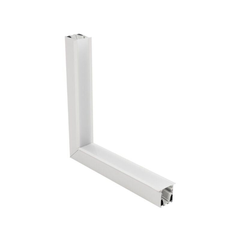 GLOBOSTAR® ALP-CORNER-IN90 RECESSA 61791 Χωνευτό Προφίλ Αλουμινίου Γωνία με Λευκό Γαλακτερό Πατητό Κάλυμμα για Ταινίες LED IP20 – Λευκό Ματ – Μ30 x Π3.5 x Υ4cm