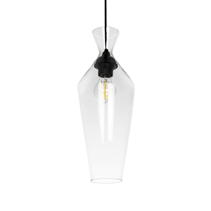 GLOBOSTAR® BALU 206-0041 Μοντέρνο Κρεμαστό Φωτιστικό Οροφής με Ντουί 1 x E27 AC 220-240V IP20 – Διάφανο – Μ15 x Π15 x Υ40cm