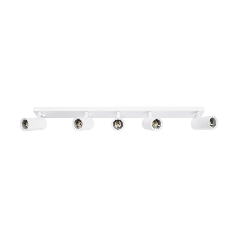 kelvo® SPOTA KLV-101-0143 Κινούμενο Φωτιστικό Σποτ Οροφής για 5 Λάμπες MR16 με Ντουί GU10 AC 220-240V IP20 – Λευκό Ματ – Μ79.5 x Π6.3 x Υ14cm