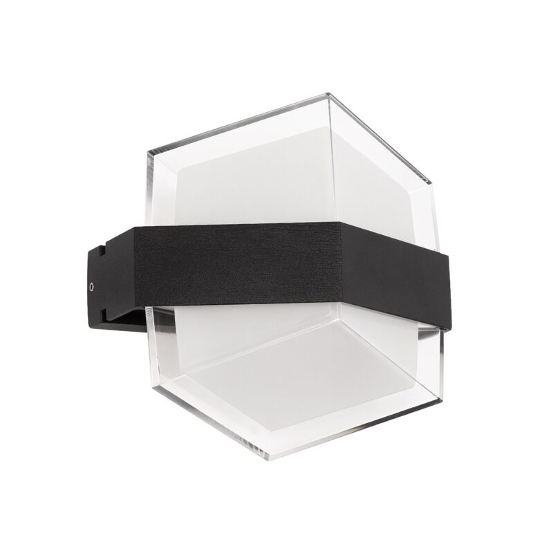 GLOBOSTAR® EMPIRE 60780 Μοντέρνο Φωτιστικό Τοίχου – Απλίκα LED 12W 1260lm 120° AC 220-240V Αδιάβροχο IP65 Φυσικό Λευκό 4500K – Bridgelux SMD Chip & TÜV SÜD Driver – Μαύρο Ματ – Μ18.5 x Π10 x Υ17.5cm – 3 Χρόνια Εγγύηση