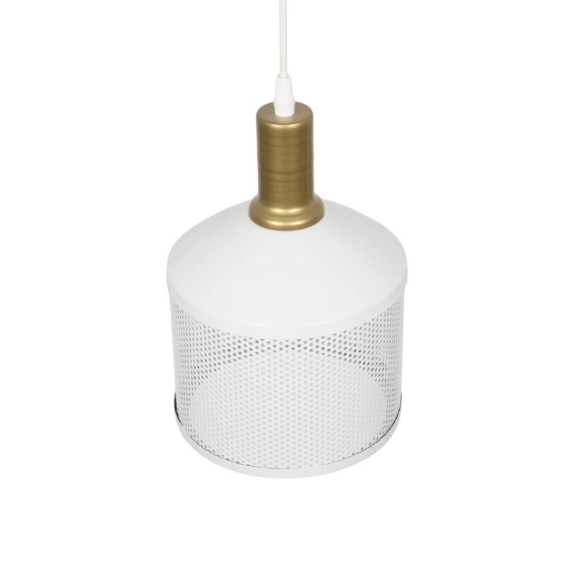 GLOBOSTAR® NETO 201-0129 Μοντέρνο Κρεμαστό Φωτιστικό Οροφής με Ντουί 1 x E27 AC 220-240V IP20 – Χρυσό & Λευκό – Μ18 x Π18 x Υ70cm