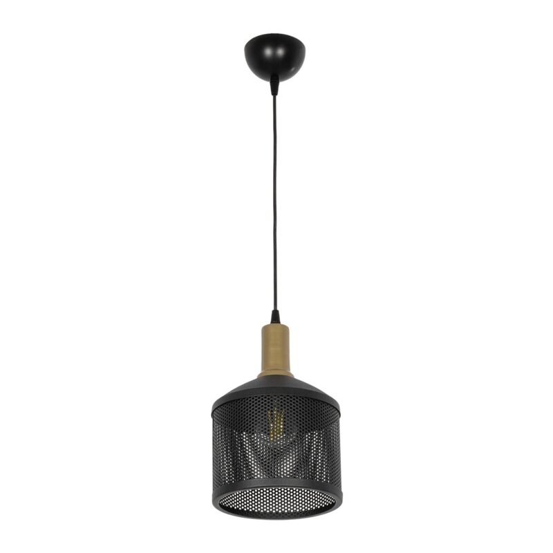 GLOBOSTAR® NETO 201-0130 Μοντέρνο Κρεμαστό Φωτιστικό Οροφής με Ντουί 1 x E27 AC 220-240V IP20 – Χρυσό & Μαύρο – Μ18 x Π18 x Υ70cm
