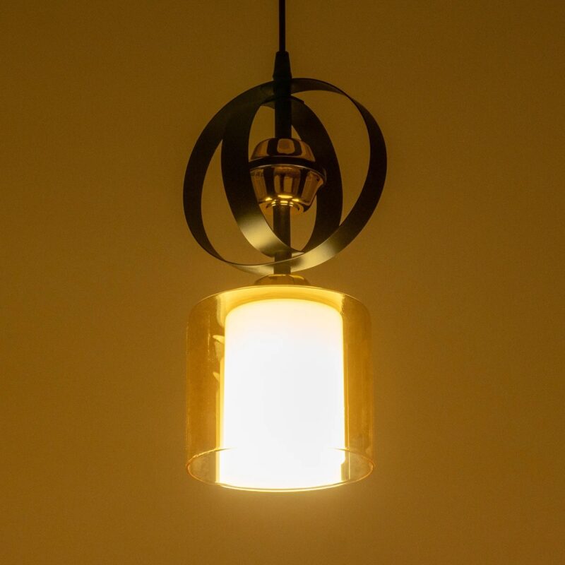 GLOBOSTAR® ZENIA 201-0134 Vintage Κρεμαστό Φωτιστικό Οροφής με Ντουί 1 x E27 AC 220-240V IP20 – Μαύρο – Μ16 x Π16 x Υ70cm