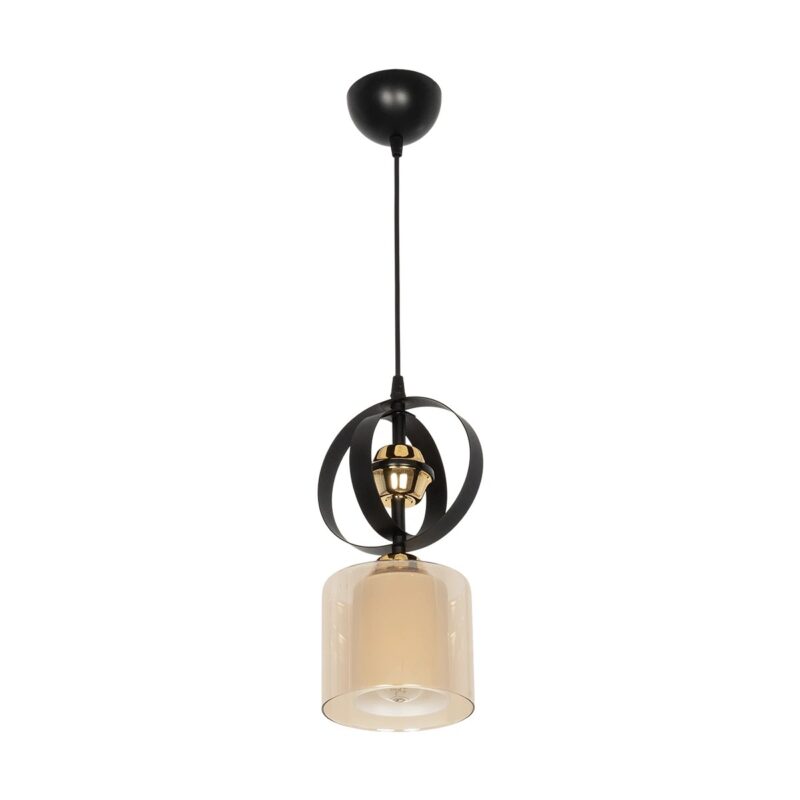 GLOBOSTAR® ZENIA 201-0134 Vintage Κρεμαστό Φωτιστικό Οροφής με Ντουί 1 x E27 AC 220-240V IP20 – Μαύρο – Μ16 x Π16 x Υ70cm