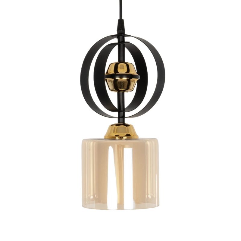 GLOBOSTAR® ZENIA 201-0134 Vintage Κρεμαστό Φωτιστικό Οροφής με Ντουί 1 x E27 AC 220-240V IP20 – Μαύρο – Μ16 x Π16 x Υ70cm