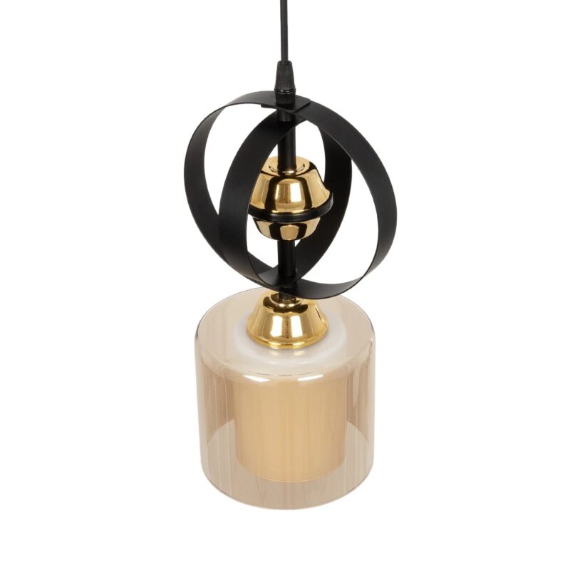 GLOBOSTAR® ZENIA 201-0134 Vintage Κρεμαστό Φωτιστικό Οροφής με Ντουί 1 x E27 AC 220-240V IP20 – Μαύρο – Μ16 x Π16 x Υ70cm