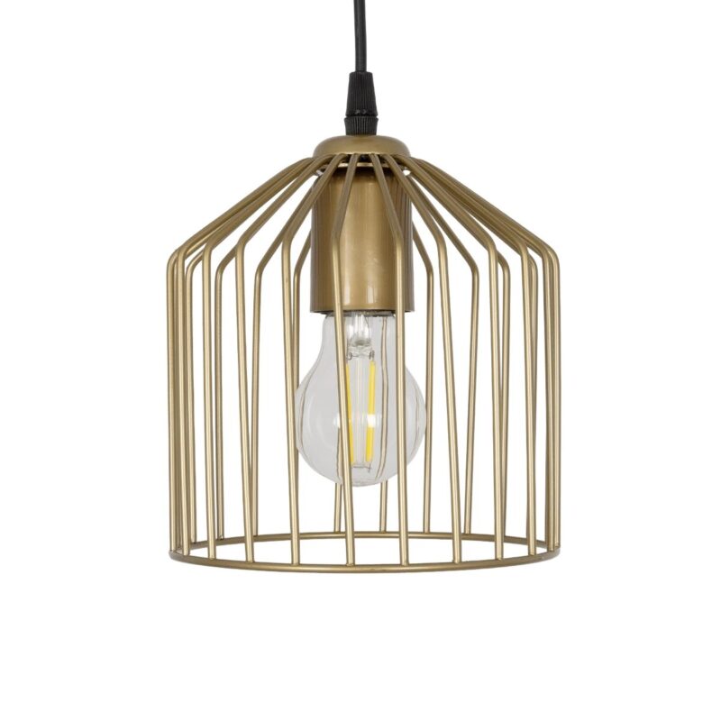 GLOBOSTAR® FLIXIO 201-0138 Vintage Κρεμαστό Φωτιστικό Οροφής με Ντουί 3 x E27 AC 220-240V IP20 – Χρυσό – Μ30 x Π30 x Υ70cm
