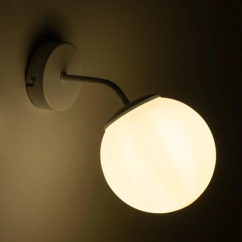GLOBOSTAR® DALPH 203-0035 Vintage Φωτιστικό Τοίχου – Απλίκα με Ντουί 1 x E27 AC 220-240V IP20 – Λευκό – M15 x Π25 x Υ22cm