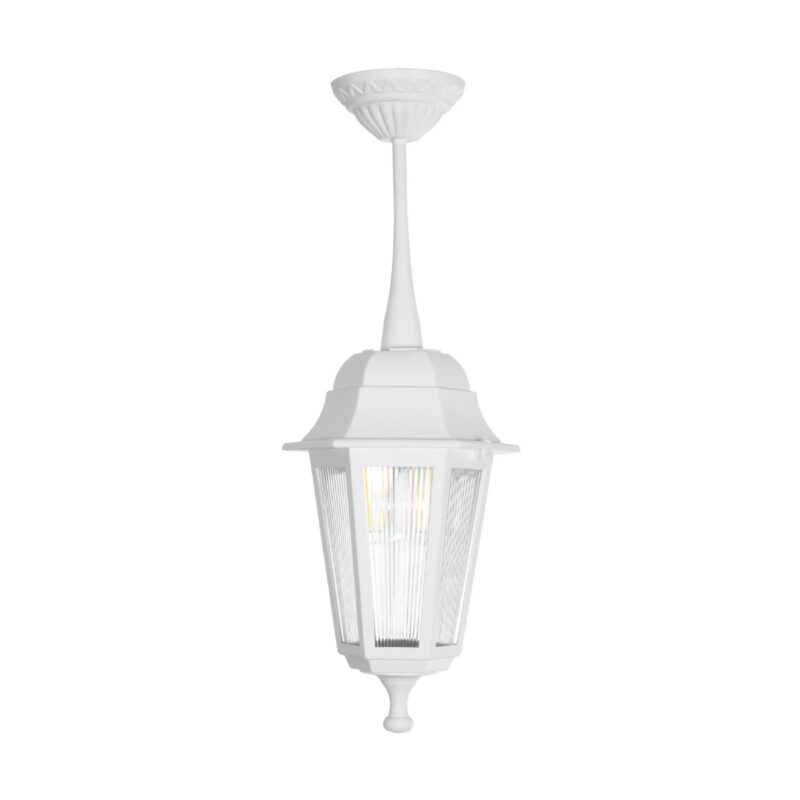 GLOBOSTAR® VITRO 203-0199 Vintage Φωτιστικό Οροφής με Ντουί 1 x E27 AC 220-240V IP44 – Λευκό – Μ17 x Π17 x Υ28cm