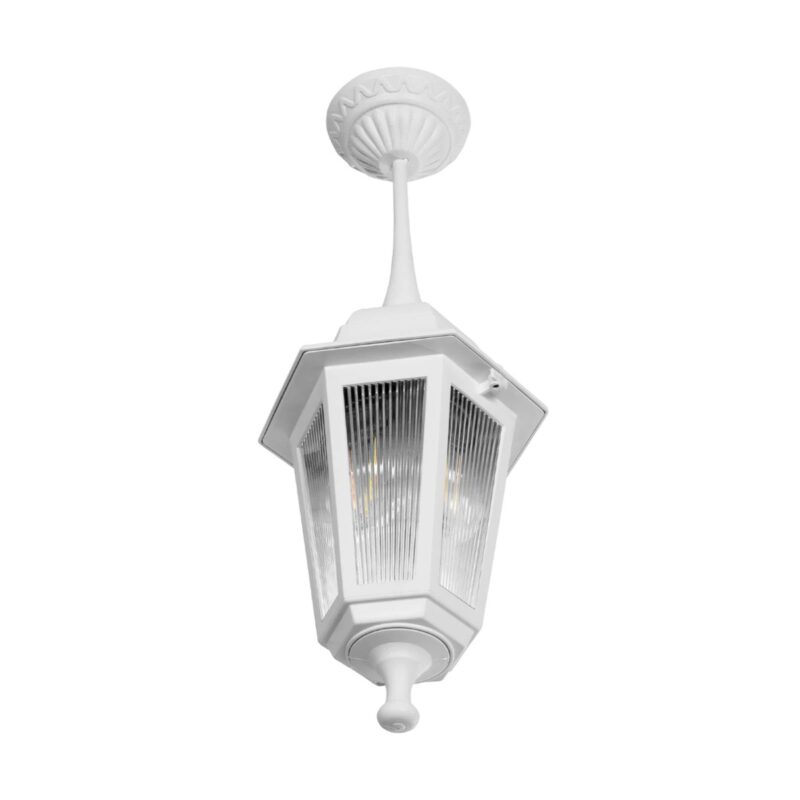 GLOBOSTAR® VITRO 203-0199 Vintage Φωτιστικό Οροφής με Ντουί 1 x E27 AC 220-240V IP44 – Λευκό – Μ17 x Π17 x Υ28cm