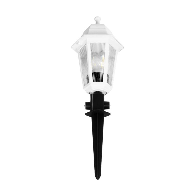GloboStar® VITRO 203-0203 Vintage Καρφωτό Φωτιστικό Φαναράκι Μονόφωτο 1 x E27 IP44 Λευκό & Διάφανο Πλαστικό – Μ17 x Π17 x Υ55cm