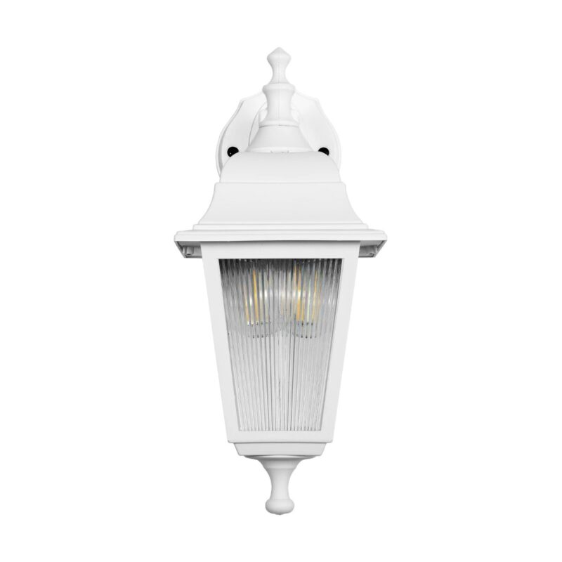 GLOBOSTAR® SOLME 203-0221 Vintage Φωτιστικό Τοίχου – Απλίκα με Ντουί 1 x E27 AC 220-240V IP44 – Λευκό – Μ15 x Π20 x Υ35cm
