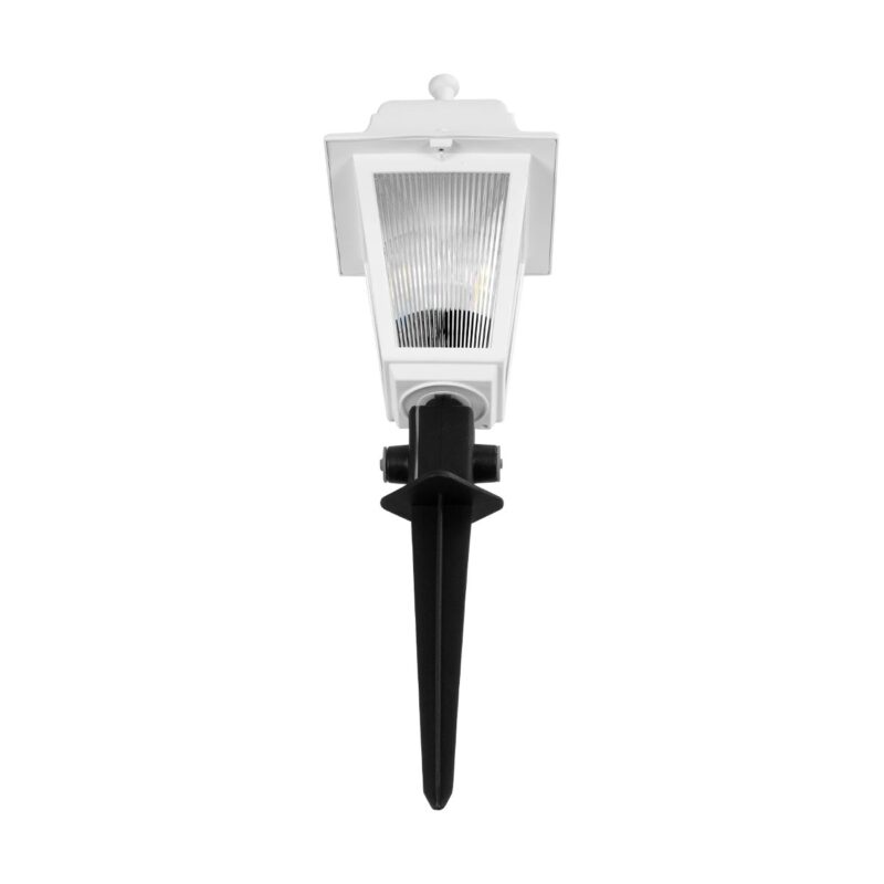 GloboStar® SOLME 203-0223 Vintage Καρφωτό Φωτιστικό Φαναράκι Μονόφωτο 1 x E27 IP44 Λευκό & Διάφανο Πλαστικό – Μ22 x Π22 x Υ35cm