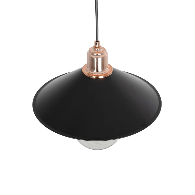 GLOBOSTAR® FERRO 203-0269 Μοντέρνο Κρεμαστό Φωτιστικό Οροφής με Ντουί 1 x E27 AC 220-240V IP20 – Μαύρο & Χάλκινο – Μ30 x Π30 x Υ19cm