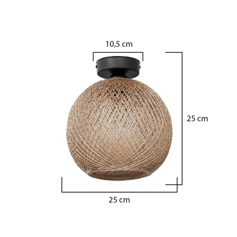 GLOBOSTAR® CORDE 203-0270 Μοντέρνο Φωτιστικό Οροφής με Ντουί 1 x E27 AC 220-240V IP20 – Μπεζ – Μ25 x Π25 x Υ26cm