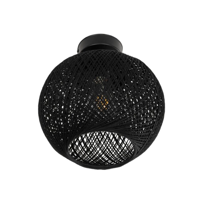 GLOBOSTAR® CORDE 203-0271 Μοντέρνο Φωτιστικό Οροφής με Ντουί 1 x E27 AC 220-240V IP20 – Μαύρο – Μ25 x Π25 x Υ26cm