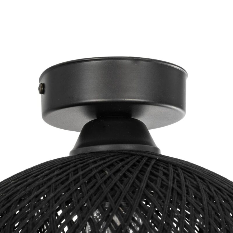 GLOBOSTAR® CORDE 203-0271 Μοντέρνο Φωτιστικό Οροφής με Ντουί 1 x E27 AC 220-240V IP20 – Μαύρο – Μ25 x Π25 x Υ26cm